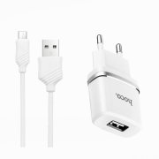Сетевое зарядное устройство HOCO C11 1A USB c кабелем micro-USB (белое) — 1