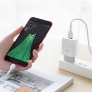 Превью Сетевое зарядное устройство HOCO C72A Glorious с кабелем micro-USB (белое) &mdash; 10