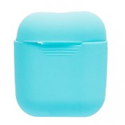 Чехол силиконовый, тонкий для кейса Apple AirPods (светло-голубый) — 1