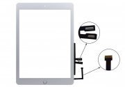 Тачскрин (сенсор) для Apple iPad 6 (2018) c кнопкой HOME и микросхемой (белый)