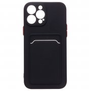 Чехол-накладка SC315 с картхолдером для Apple iPhone 13 Pro Max (черная) — 1
