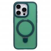 Чехол-накладка - SM088 SafeMag для Apple iPhone 15 Pro (темно-зеленая)
