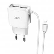 Сетевое зарядное устройство Hoco C59A Mega Joy для Apple (USB - Lightning) (белое)
