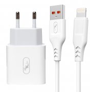 Сетевое зарядное устройство SKYDOLPHIN SC36 для Apple (USB - Lightning) (белое)