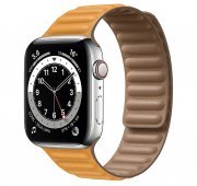 Ремешок - ApW31 для Apple Watch 49 mm экокожа на магните (оранжевый)