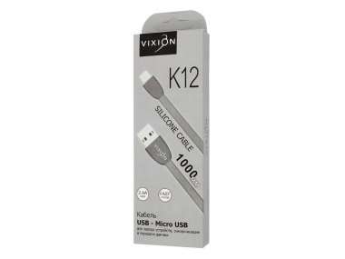 Кабель VIXION K12 (USB - micro-USB) серый — 3