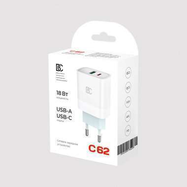 Сетевое зарядное устройство BC C62 USB/Type-C (белое) — 2