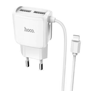 Сетевое зарядное устройство Hoco C59A Mega Joy для Apple (USB - Lightning) (белое) — 1