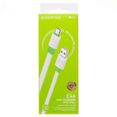 Кабель Borofone BX89 (USB - micro-USB) (бело-зеленый) — 4