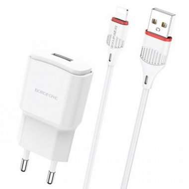 Сетевое зарядное устройство Borofone BA48A Orion для Apple (USB - Lightning) (белое) — 5