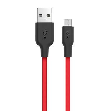 Кабель Hoco X21 Silicone (USB - micro USB) 100см (черно-красный) — 1